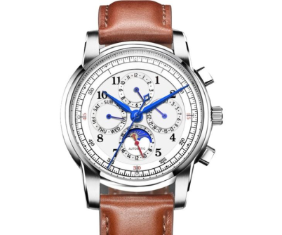 Oyning fazasi hashamatli soat avtomatlashtirilgan harakatlanish soatlarining charm soatlari