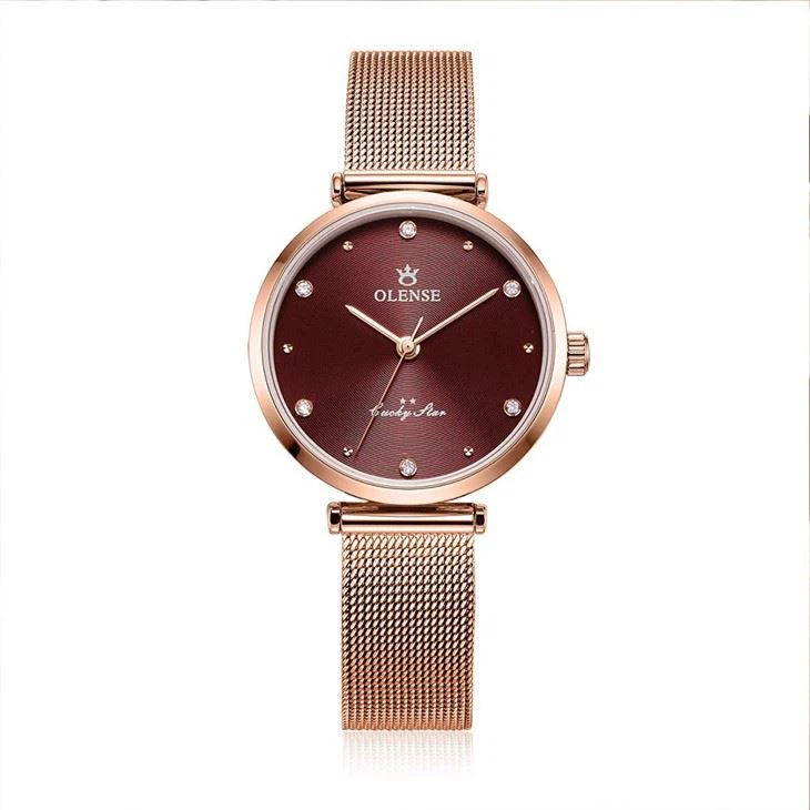 Qo'l soatlari Yangi uslubdagi ayollar zanglamas po'latdan yasalgan tashqi savdo moda soatlari Mesh Belt Fashion suv o'tkazmaydigan